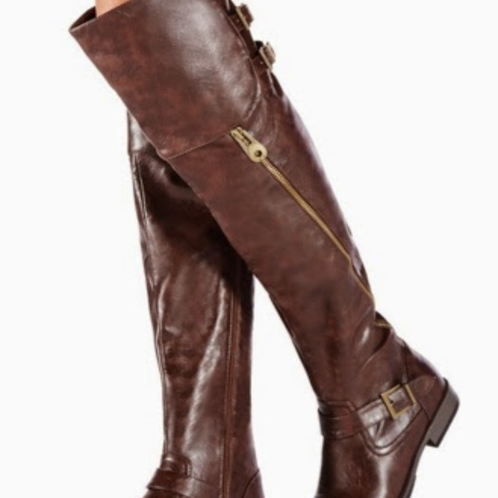 LUXE Caitlin Brown Over the Knee High Boots